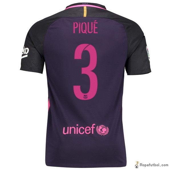 Camiseta Barcelona Replica Segunda Ropa Pique 2016/17 Purpura